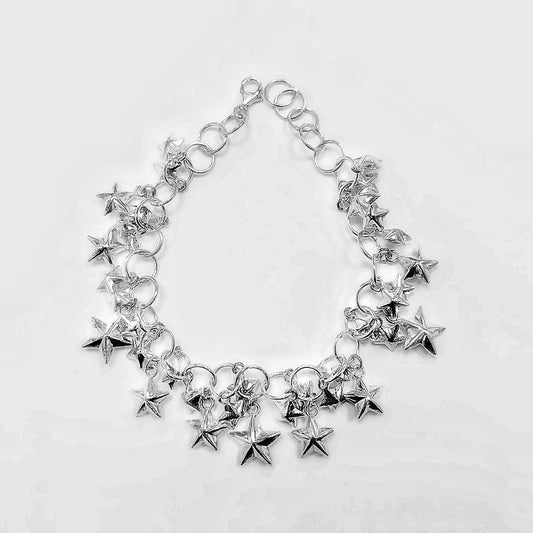 SILVERARMBAND- stjärnor
