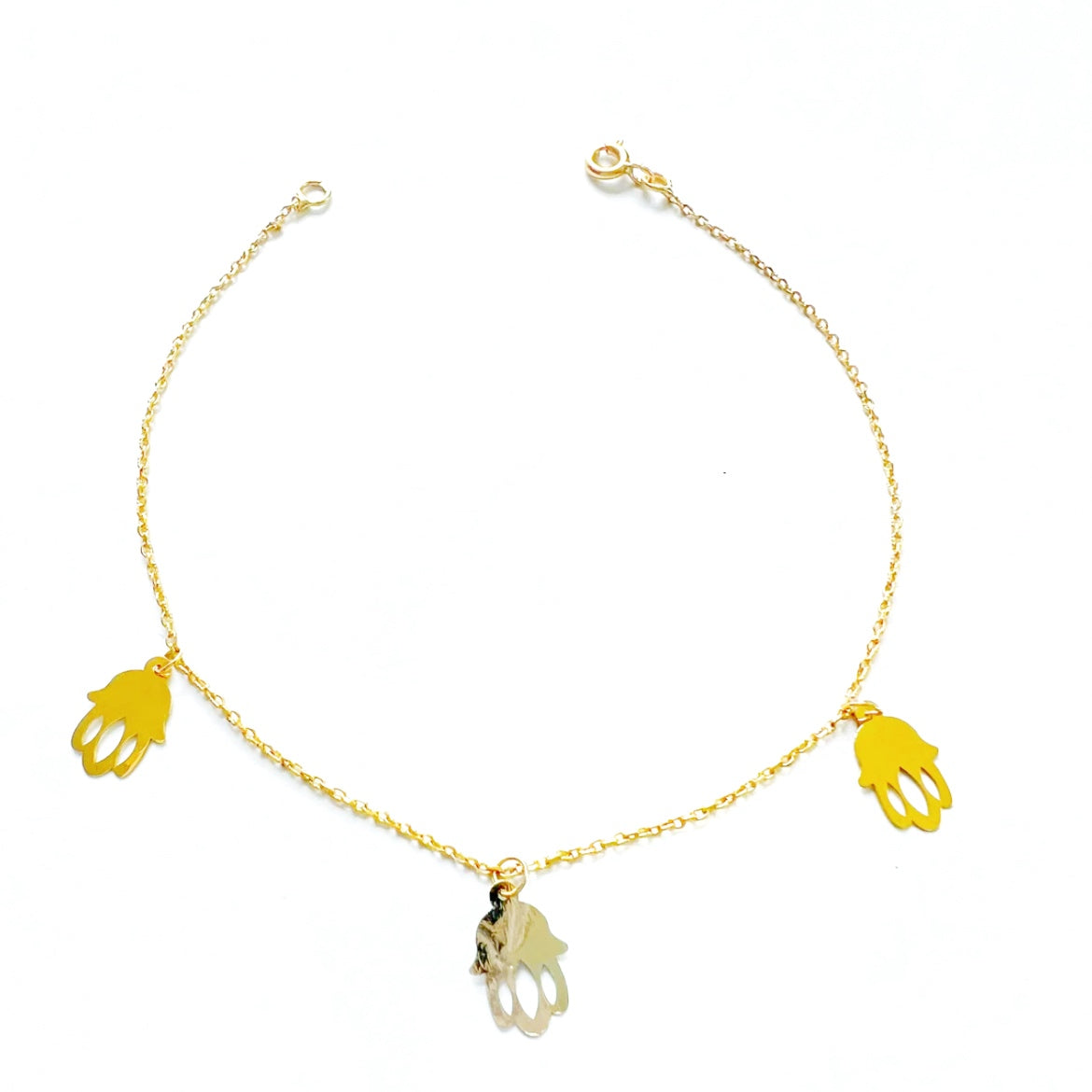 Unikt 18K guldarmband med tre händer – Tidlös elegans och symbolik