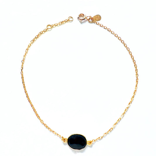 Enkel armband i 18K guld med Black Star