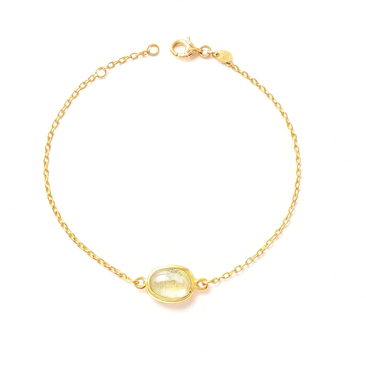Unik armband i 18K guld med akvamarin