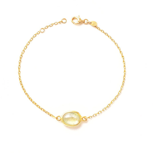 Unik armband i 18K guld med akvamarin