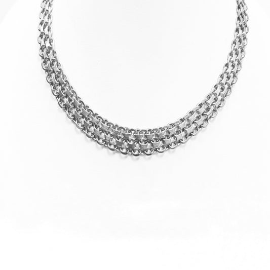 SILVERHALSBAND 2 X-LÄNK