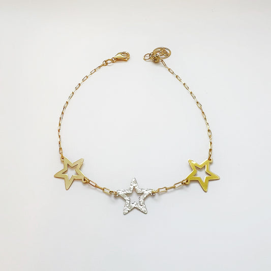 Armband i 18K guld med vitguldstjärna – vändbar design