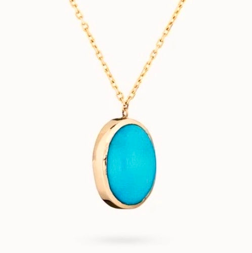 Turkos Blå Halsband 18 K Guld