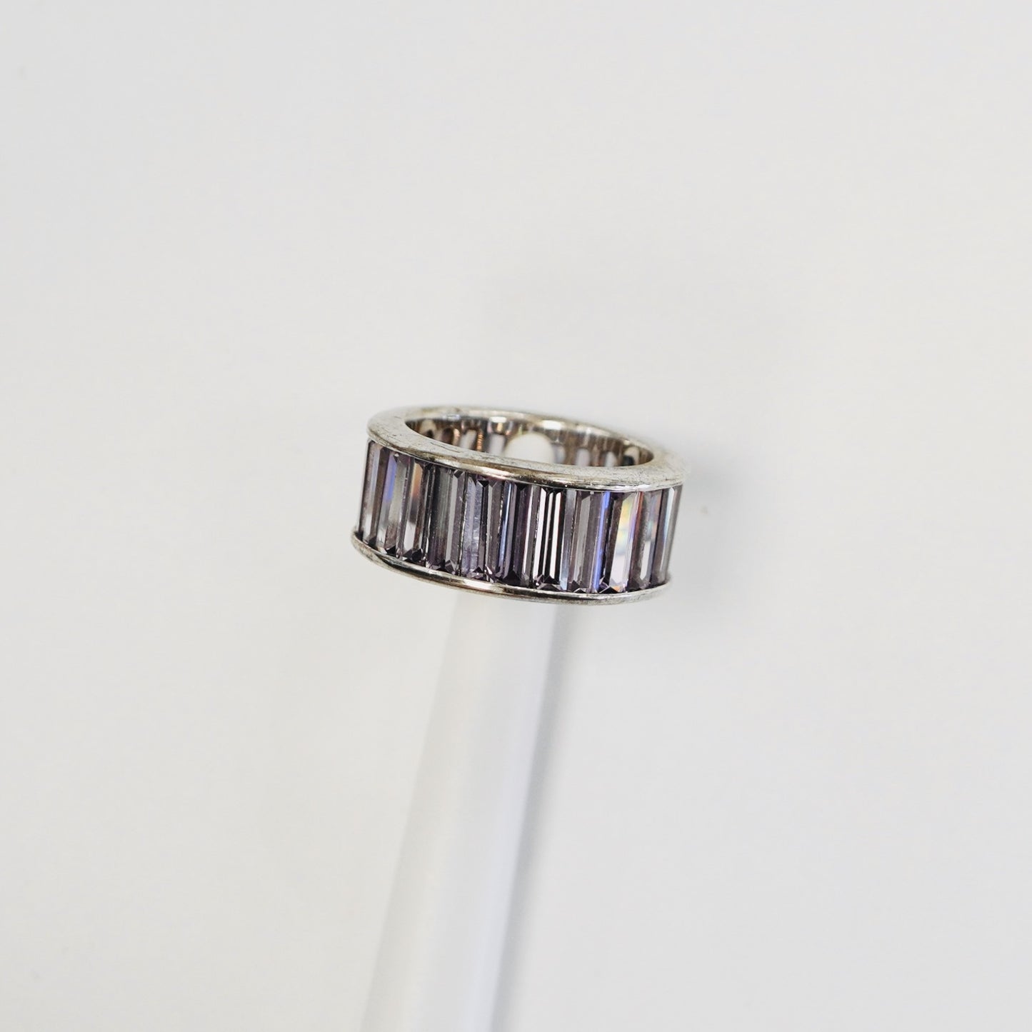 Silver med Purple Stone