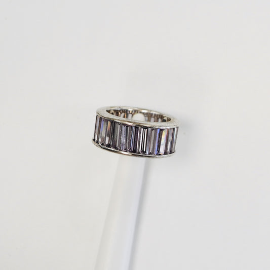 Silver med Purple Stone