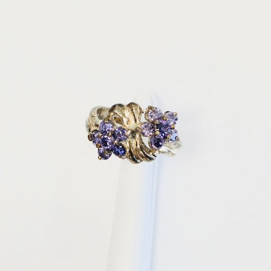 Silverring med Lila Sten