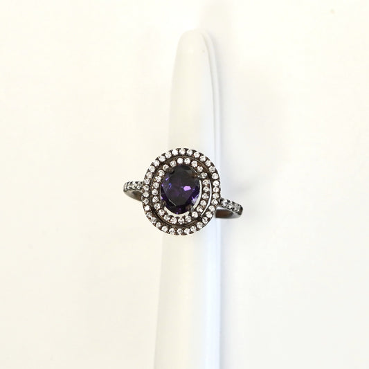 Äkta silver ring med Lila Sten