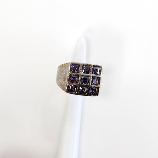 Äkta Silverring Lila Sten Herr