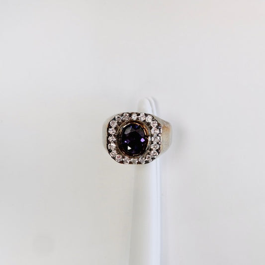 925 Sterling Silver med Lila Sten