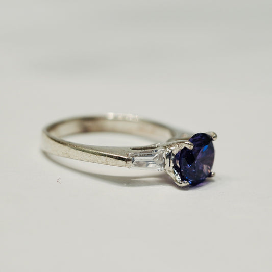 Vacker Blå Silverring