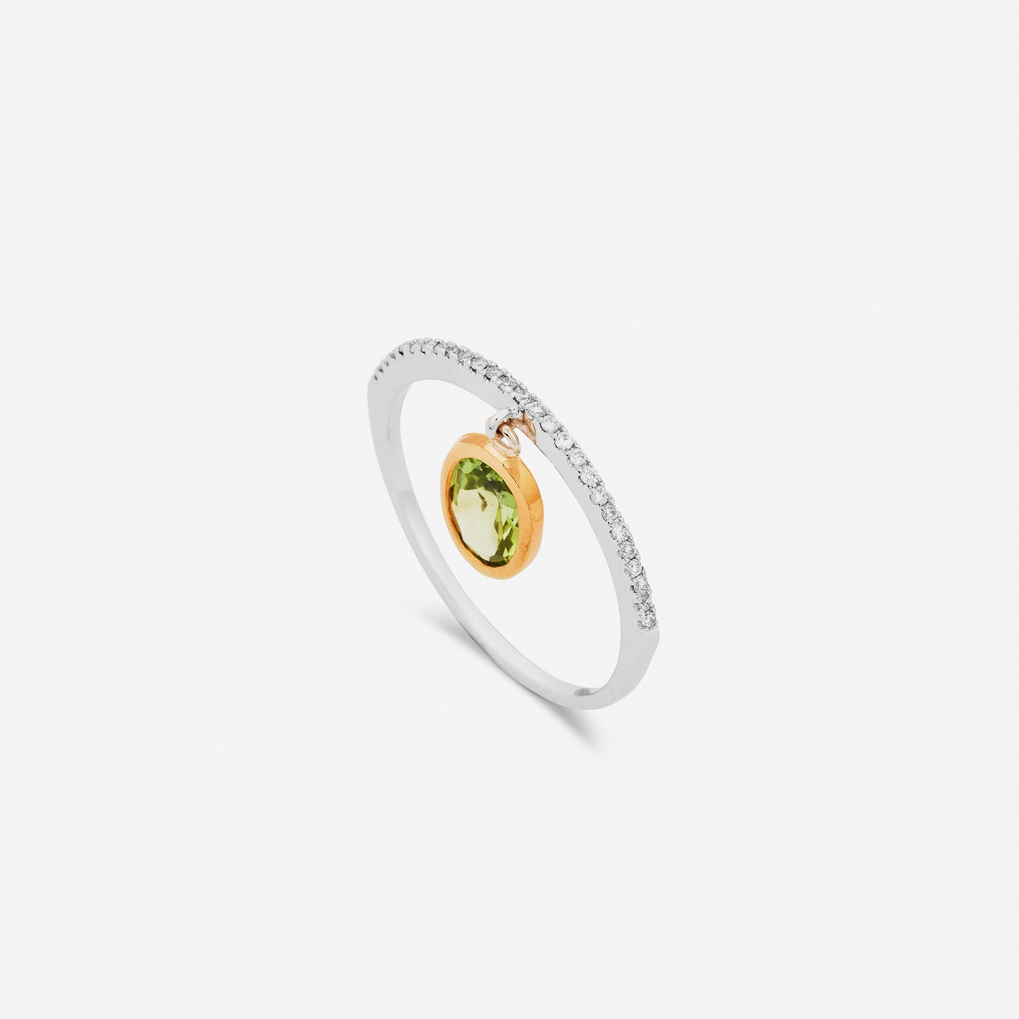 Turmalin Guldring med Diamanter