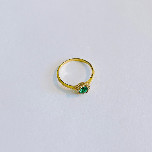 TUNN GULDRING MED STEN