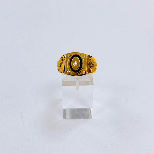 Unik 18K guld ring med gravyr Herr