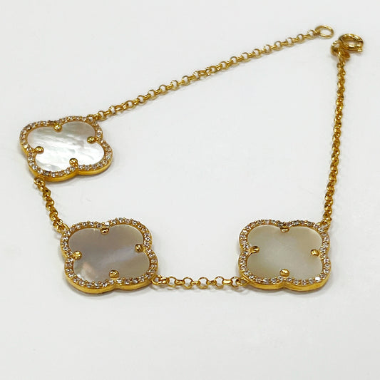 Klöver armband 21k guld